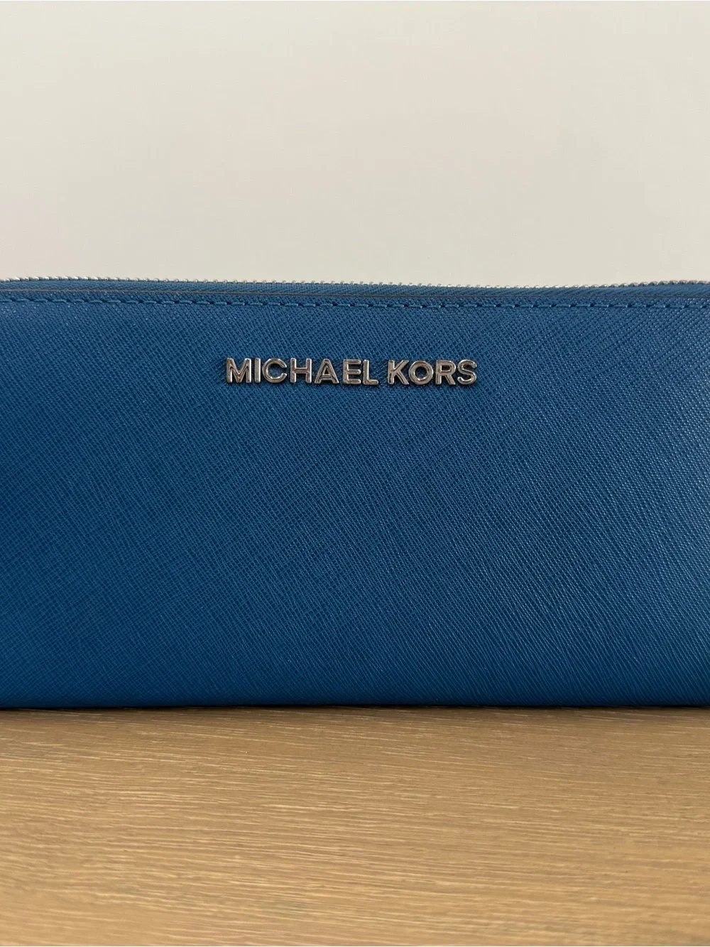 Michael Kors Royal Blue Leather Tote with Matching Zip Wallet